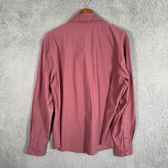 Fabletics Men's The Don Button Down Long Sleeve Shirt Red Size XL - Picture 6 of 7